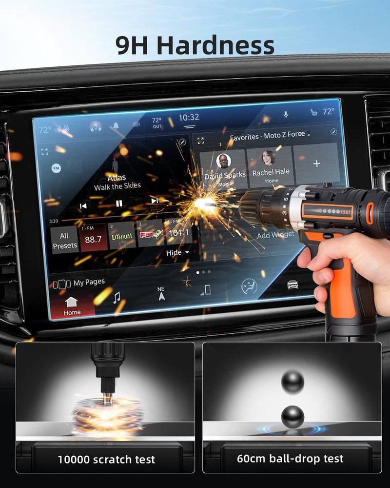 LANGBEAN 10.1-Inch Screen Protector for 2021-2025 Grand Cherokee L (Limited/Summit/Overland/Summit Reserve) Infotainment Touchscreen, 9H Tempered Glass Anti-Fingerprint 2025 Grand Cherokee Accessories(HD) - Image 5